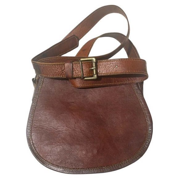 Brown Leather western handmade tooled  Crossbody Bag - Picture 3 of 7